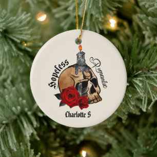 Gothic Skull hoffnungsloser Romantik Keramik Ornament