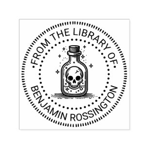 Gothic Skull in Flasche NT Bibliotheksbuch Name Permastempel