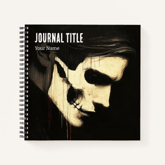 Gothic Skull Journal — Benutzerdefinierter Name &  Notizblock (Vorderseite)