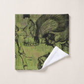 Gothic Skull Key Collage Badhandtuch Set (Waschlappen)