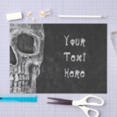 Gothic Skull Kopf Schwarz und Weiß Custom Seidenpapier (Handwerk)