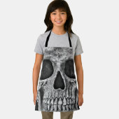 Gothic Skull Kopf Schwarz-Weiß Coole Textur Schürze (Insitu)