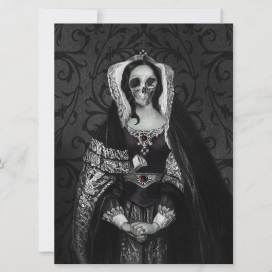 Gothic Skull Lady Einladung (Vorderseite)