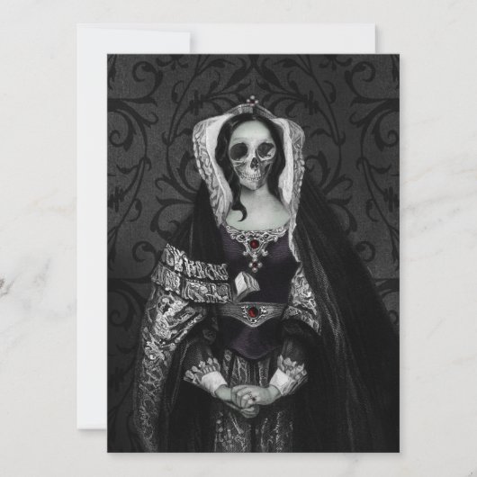 Gothic Skull Lady Einladung (Vorderseite)