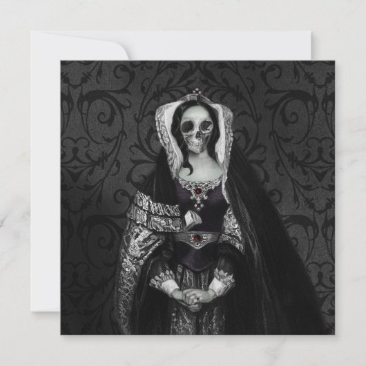 Gothic Skull Lady Einladung (Vorderseite)
