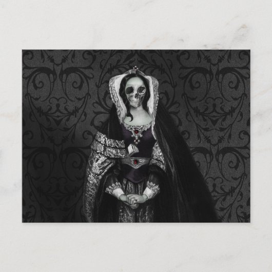 Gothic Skull Lady Postkarte (Vorderseite)