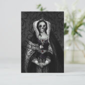 Gothic Skull Lady RSVP Karte (Stehend Vorderseite)