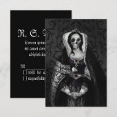 Gothic Skull Lady RSVP Karte (Vorne/Hinten)