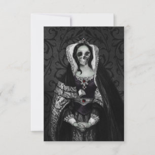 Gothic Skull Lady RSVP Karte