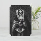 Gothic Skull Lady Save The Date (Stehend Vorderseite)