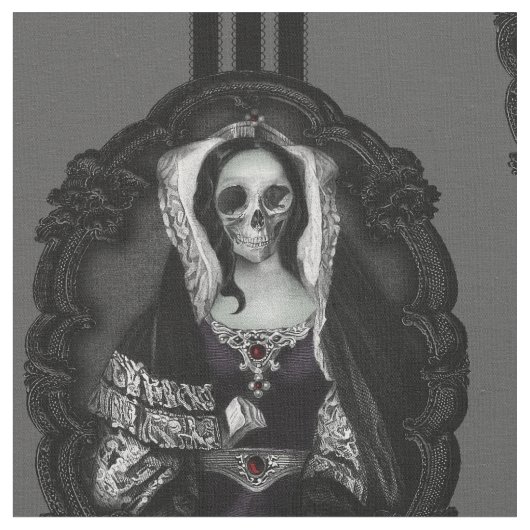 Gothic Skull Lady Stoff (Nahaufnahme)