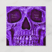 Gothic Skull Lila Burgundy Tattoo Shop Quadratische Visitenkarte (Vorderseite)