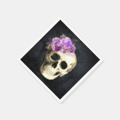 Gothic Skull Lila Rose Halloween Serviette (Ecke)