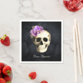 Gothic Skull Lila Rose Personalisiert Halloween Serviette (Beispiel)