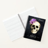 Gothic Skull Lila Rose Personalisiert Notizblock (Innenseite)