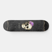 Gothic Skull Lila Rose Personalisiert Skateboard (Horizontal)