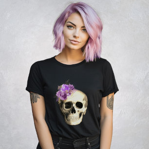Gothic Skull Lila Rose Schwarz T-Shirt