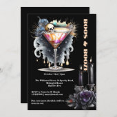 Gothic Skull martini Cocktail Happy Hour Halloween Einladung (Vorne/Hinten)