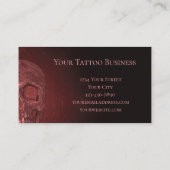 Gothic Skull Metallic Red Pink Tattoo Shop Visitenkarte (Rückseite)