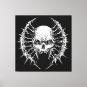 Gothic Skull mit Webbed Wings Leinwanddruck (Vorderseite)