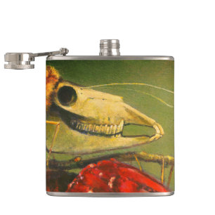 Gothic Skull Moth Flask Flachmann