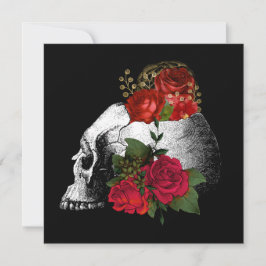 Gothic Skull N Rose Dunkle Fantasie Einladung