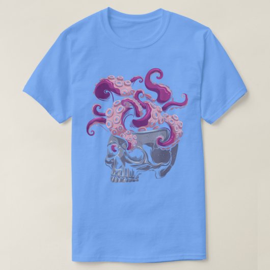 Gothic Skull Octopus Tentacles Brain Octopus Lover T-Shirt (Design vorne)