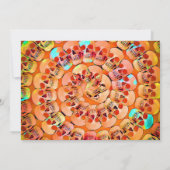 Gothic Skull Orange Abstraktes Halloween-Party Einladung (Rückseite)