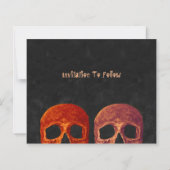 Gothic Skull Orange Black Budget Save the Date (Rückseite)