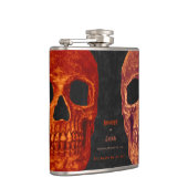 Gothic Skull Orange Black Hallowedding Flachmann (Rechts)
