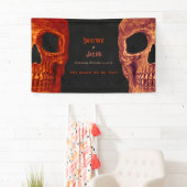 Gothic Skull Orange Black Halloween Banner (Insitu)