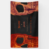 Gothic Skull Orange Black Halloween Banner (Vertikal)