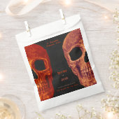 Gothic Skull Orange Black Halloween Danke Geschenktütchen (Ausgeschnitten)