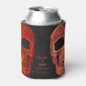 Gothic Skull Orange Black Halloween Hochzeit Dosenkühler (Kanne Vorderseite)