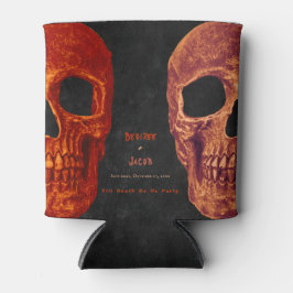 Gothic Skull Orange Black Halloween Hochzeit Dosenkühler