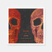 Gothic Skull Orange Black Halloween Serviette (Vorderseite)