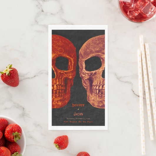 Gothic Skull Orange Black Halloween Serviette (Beispiel)