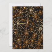 Gothic Skull Orange Spider Web Halloween-Party Einladung (Rückseite)