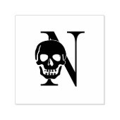 Gothic Skull Over Single Initial Monogram #3 Permastempel (Design)