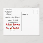 Gothic Skull Pair Dark Romance Rose Blutzange Ankündigungspostkarte (Rückseite)