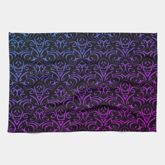 Gothic Skull Pattern Geschirrtuch (Horizontal)