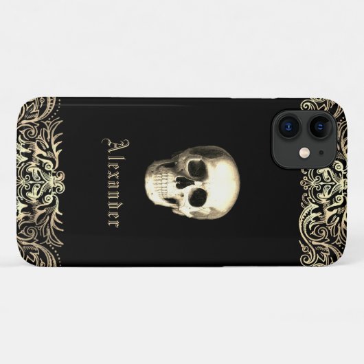 Gothic Skull Personalisiert Case-Mate iPhone Hülle (Rückseite (Horizontal))