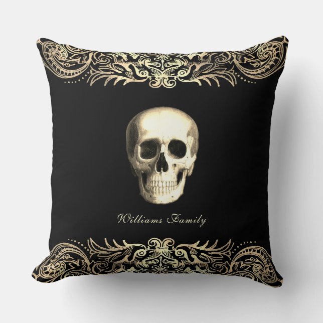 Gothic Skull Personalisiert Kissen (Vorderseite)