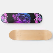 Gothic Skull Pink Lila Girls Coole Kunst Skateboard (Horizontal)