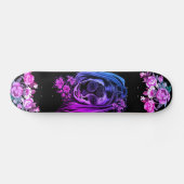 Gothic Skull Pink Lila Girls Coole Kunst Skateboard (Horizontal)