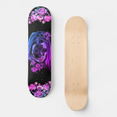 Gothic Skull Pink Lila Girls Coole Kunst Skateboard (Vorderseite)