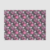 Gothic Skull & Pink Roses Halloween Seidenpapier (Vorderseite)