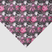 Gothic Skull & Pink Roses Halloween Seidenpapier (Ausschnitt)