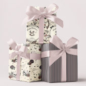 Gothic Skull Pink Roses Pumpkin Girl Halloween Geschenkpapier Set