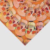 Gothic Skull Pop Art Orange Cool Spiral Pattern Seidenpapier (Ausschnitt)